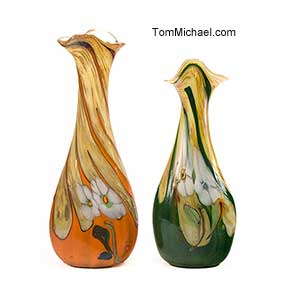 Decorative Glass Vases | Decorated Art Glass Hand-painted vases for sale TomMichael.com