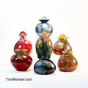 Decorative Art Glass Vases | Modern Art Glass | Iridescent Art Glass  for sale at TomMichael.com