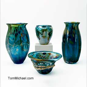 Modern Art Glass Vases by Tom Michael, Odyssey Art Glass - Home Decor, Centerpieces, TomMichael.com