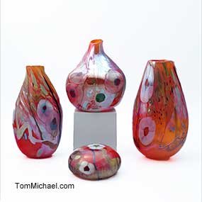 Modern Art Glass Vases  | Decorative Glass Vases | Iridescent Glass Vases |  at TomMichael.com