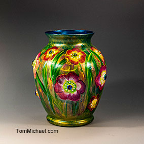 Hand-painted scenic vases, Decorative Glass Vases, landscape vases, floral design vases 