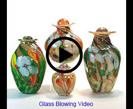 Art glass vases for sale, hand-blown art glass, decorative glass vases, art glass vases for sale, antique art glass for sale, hand-painted glass vases, scenic vases for sale, glass blowing video