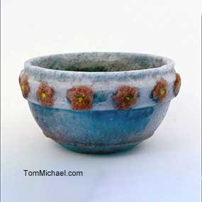 Decorative Art Glass by Pate de verre bowl by Tom Michael -2004 - TomMichael.com