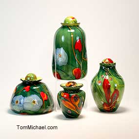 Decorative Art Glass Vases | Modern Art Glass | Iridescent Art Glass  for sale at TomMichael.com