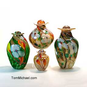 Decorative Art Glass Vase  and Cremation Urns for Sale at TomMichael.com