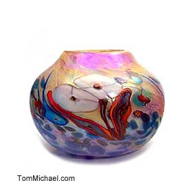 Art Glass Vases for Sale, Antique Art Glass Vases for Sale, home decor, contemporary art glass, hand-painted vases for sale, Tom Michael