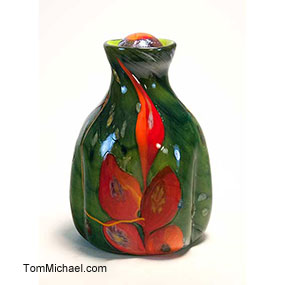 Art Glass Vases for Sale, Antique Art Glass Vases for Sale, home decor, contemporary art glass, hand-painted vases for sale, Tom Michael