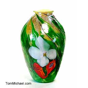 Decorative Glass Vases | Decorative Glass Cremation Unrs for sale at TomMichael.com