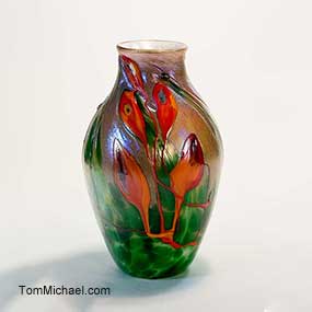 Decorative Art Glass Vases | Modern Art Glass | Iridescent Art Glass  for sale at TomMichael.com